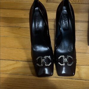 Elegant Burgundy Heels with Silver Accents